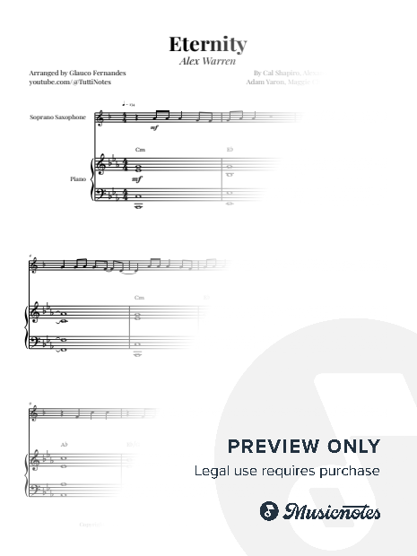 Eternity by Alex Warren | SOPRANO SAX & PIANO (with Chords)
