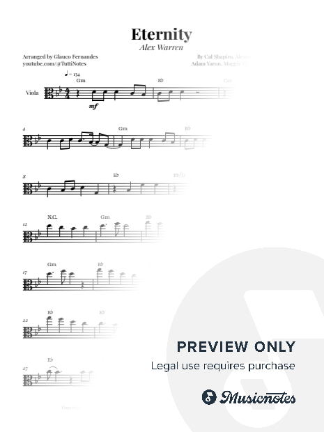 Eternity by Alex Warren | VIOLA SOLO (with Chords)