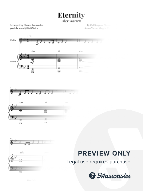 Eternity by Alex Warren | VIOLIN & PIANO (with Chords)