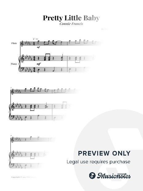 Pretty Little Baby by Connie Francis | FLUTE & PIANO