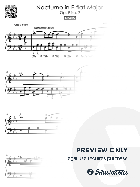 Nocturne in E-flat Major Op. 9 No. 2 Chopin - Level 3
