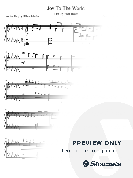 Joy to the World (Lift Up Your Heads) - Lever or Pedal Harp Solo