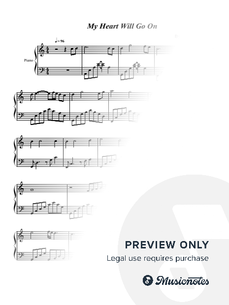 My Heart Will Go On, for Piano Solo (love Theme From 'titanic')