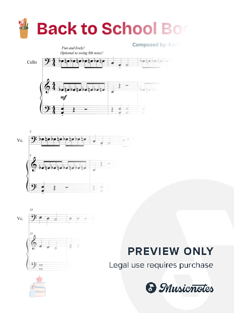 "Back to School Boogie" (Easy Piano and Cello)