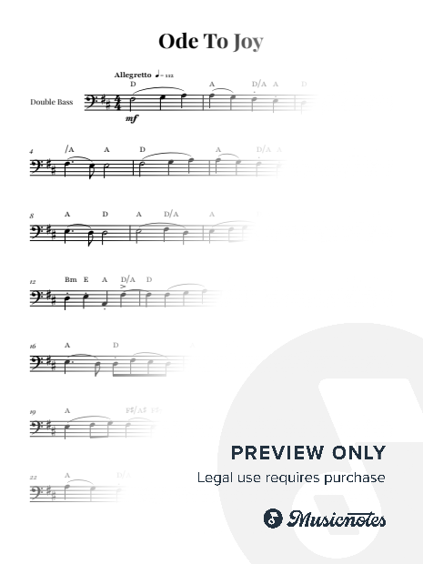 Ode to Joy (Beethoven's 9th Symphony Theme) | DOUBLE BASS SOLO (with Chords)
