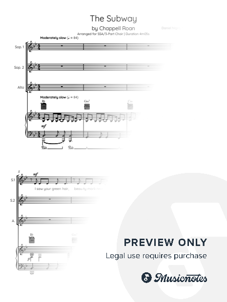 The Subway by Chappell Roan – SSA Choir & Piano