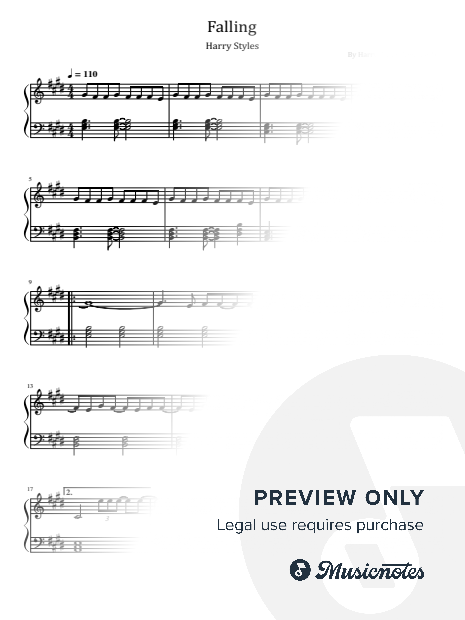 Falling, Harry Styles, for PIano Solo