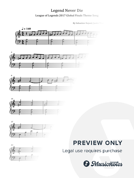 Legends Never Die, Against the current, League of Legends, for Piano Solo