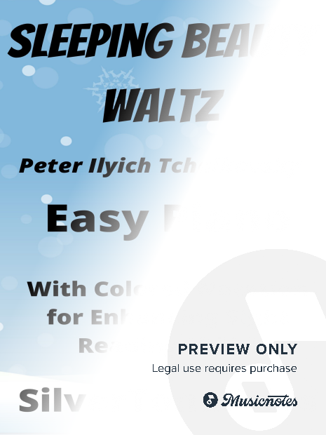 Sleeping Beauty Waltz Easy Piano Sheet Music with Colored Notation