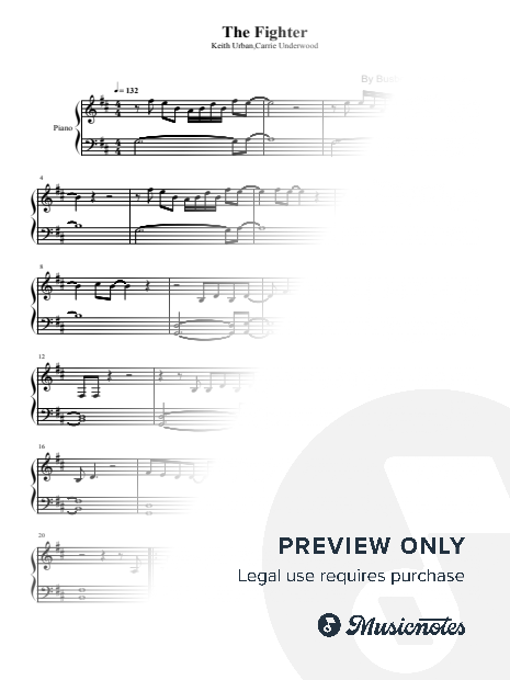 The Fighter, Keith Urban, Carrie Underwood, for Piano Solo
