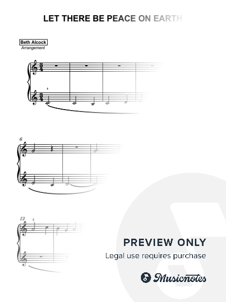 Let There Be Peace on Earth - beginner piano