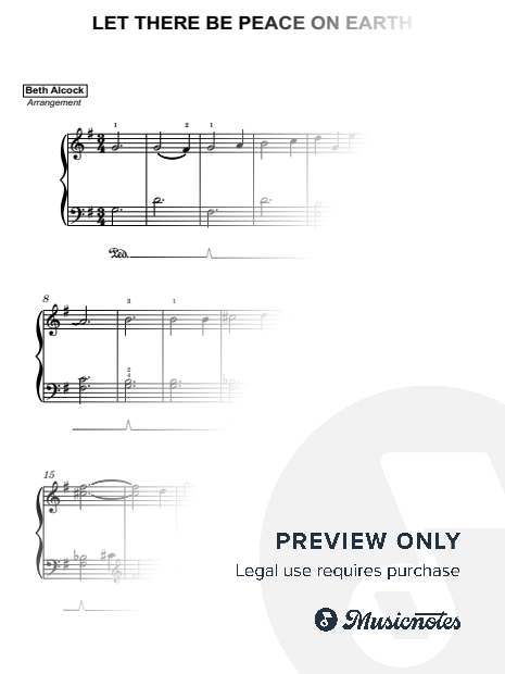 Let There Be Peace on Earth - early intermediate piano