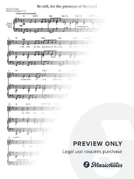 Be Still, for the Presence of the Lord (David Evans arr Mark Keane) SA