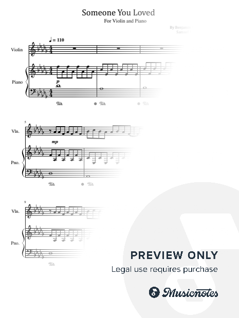 Someone You Loved, for Violin and Piano