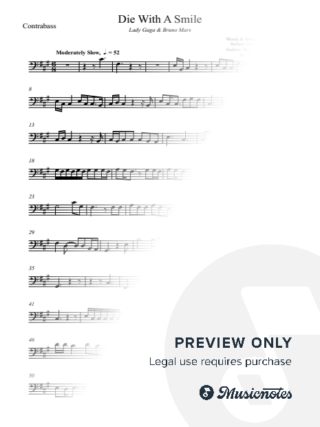 Die With a Smile - Lady Gaga & Bruno Mars - Contrabass (full version}
