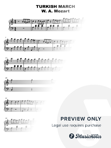 Rondo Alla Turca (Turkish March) by Mozart | Short Easy Piano for Beginner