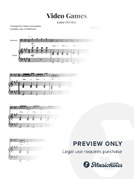 Video Games by Lana Del Rey | BASSOON & PIANO (with Chords)