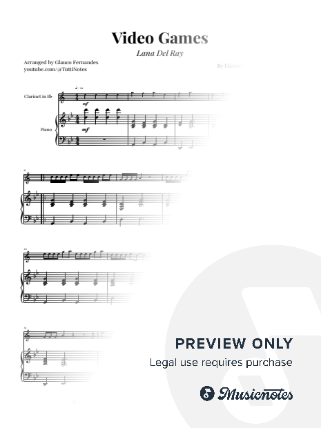 Video Games by Lana Del Rey | Bb CLARINET & PIANO