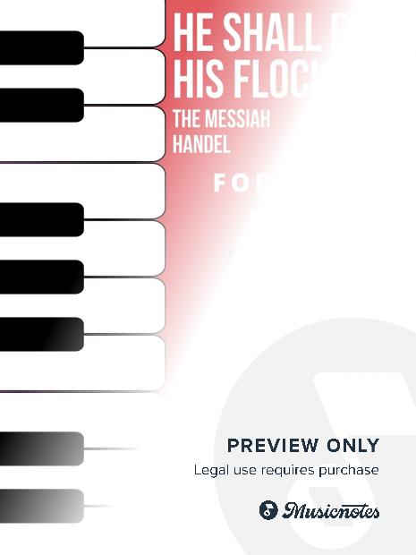 He Shall Feed His Flock Messiah Easy Piano Sheet Music Combo