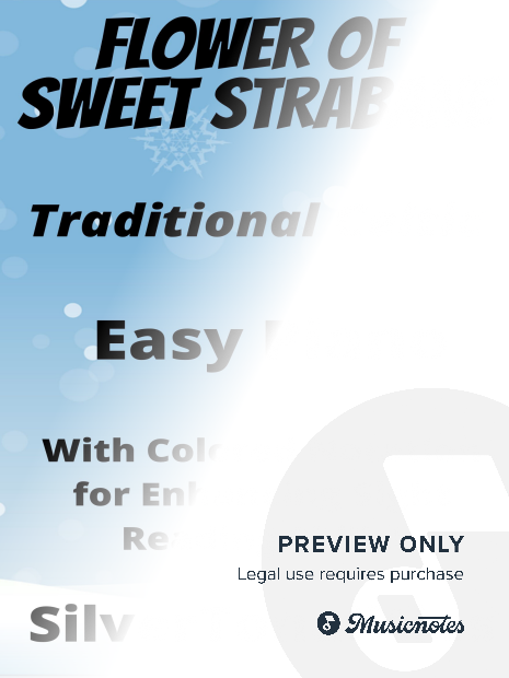 Flower of Sweet Strabane Beginner Piano Sheet Music with Colored Notation