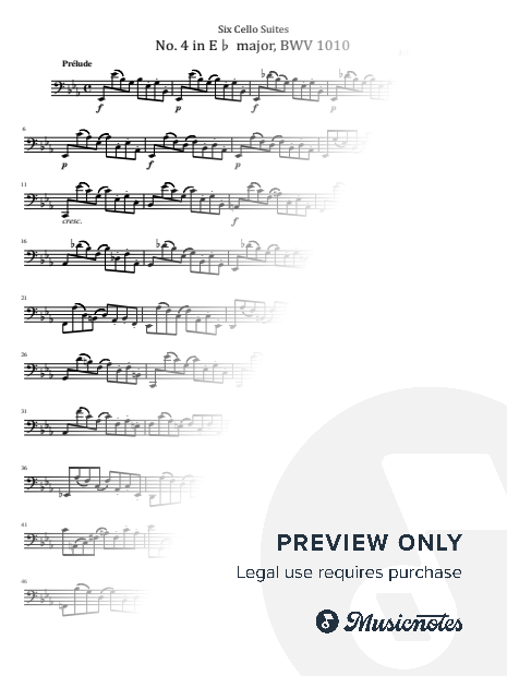 Bach, 6 Cello Suite No.4 in E-flat major, BWV 1010, for Cello Solo Original Complete