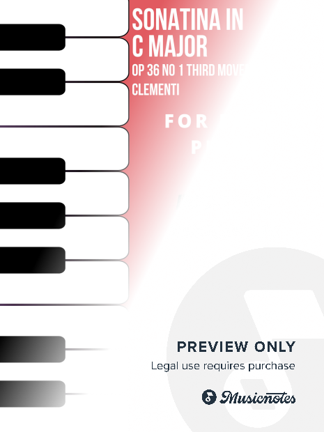 Sonatina in C Major Opus 36 Number 1 Third Movement Easy Piano Sheet Music Combo