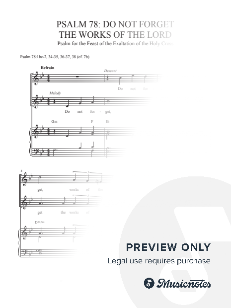 Psalm 78: Do Not Forget the Works of the Lord