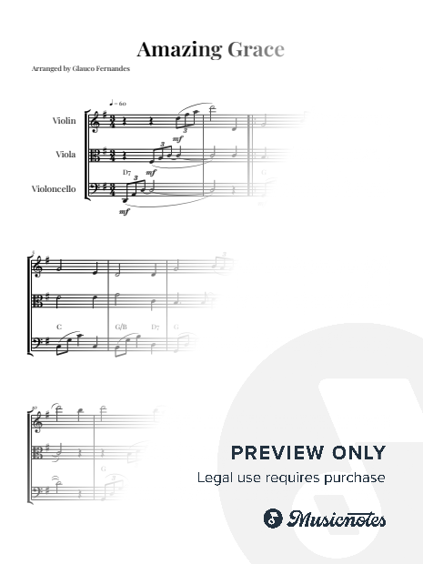 Amazing Grace | STRING TRIO (with Chords)