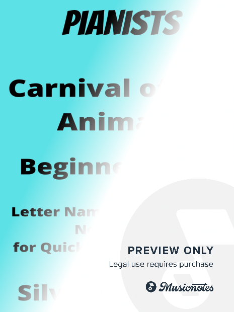 Pianists Carnival of the Animals Beginner Piano Sheet Music