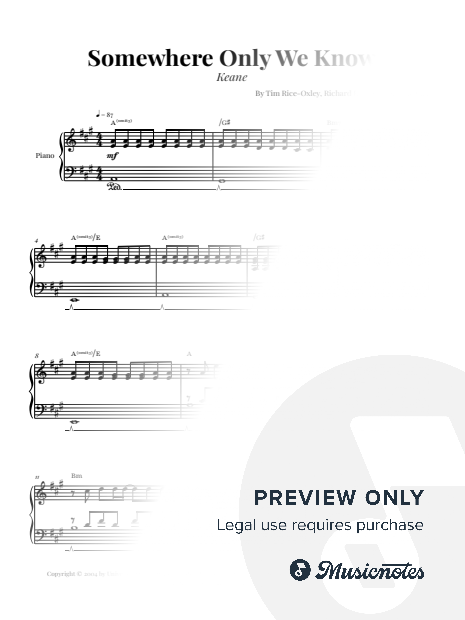 Somewhere Only We Know - Keane | PIANO SOLO INTERMEDIATE (with Chords)