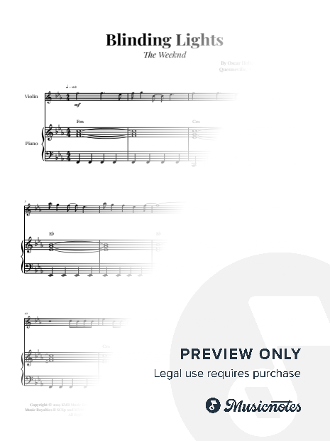 Blinding Lights - The Weeknd | VIOLIN & PIANO (with Chords)