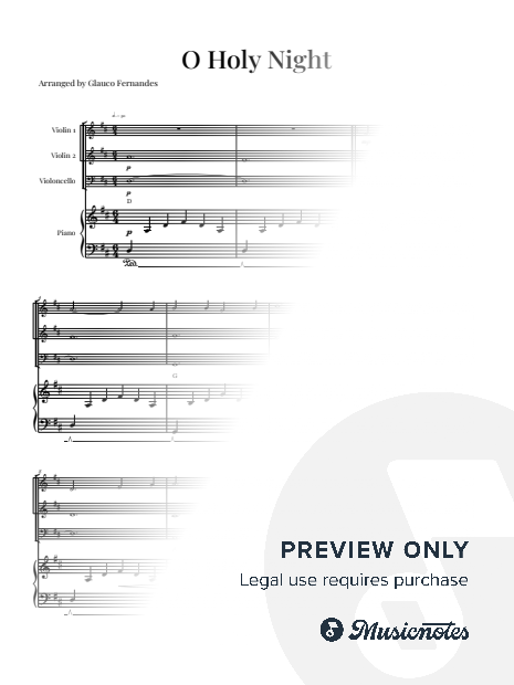 O Holy Night - Easy | STRING TRIO (TWO VIOLINS & CELLO) WITH PIANO (with Chords)