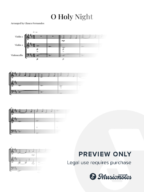 O Holy Night - Easy | STRING TRIO (TWO VIOLINS & CELLO) with Chords