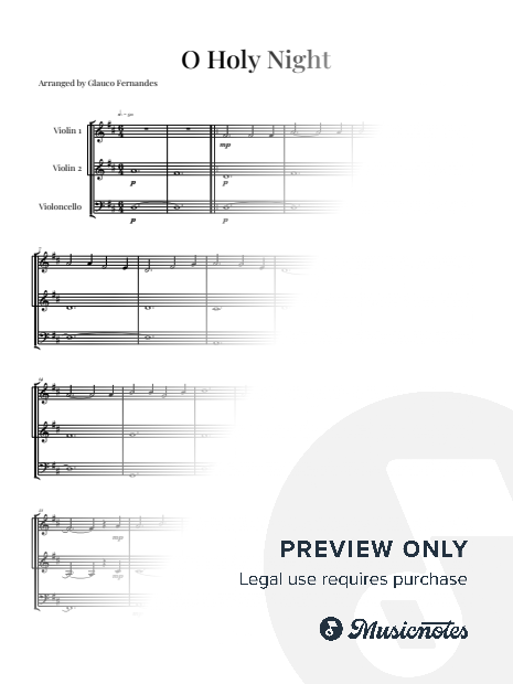 O Holy Night - Easy | STRING TRIO (TWO VIOLINS & CELLO)