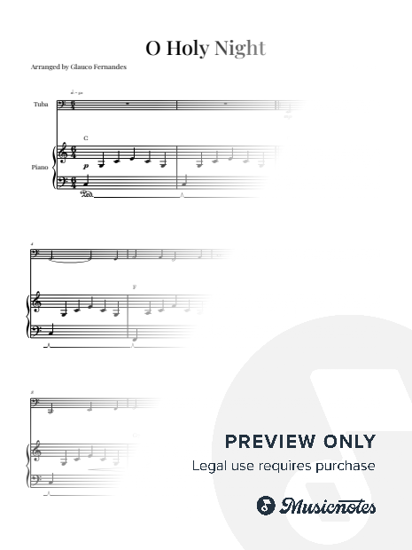 O Holy Night | TUBA & PIANO (with Chords)