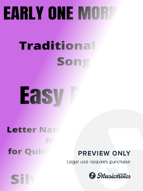 Early One Morning Easy Piano Sheet Music