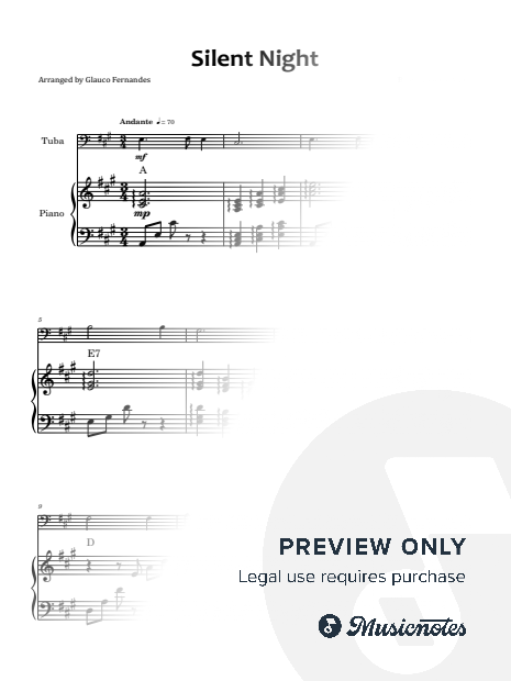Silent Night | Tuba and Piano (with Chords)