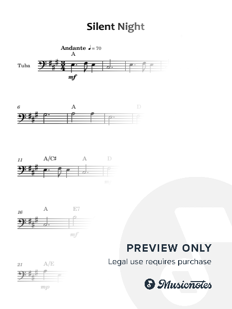 Silent Night | Tuba (with Chords)