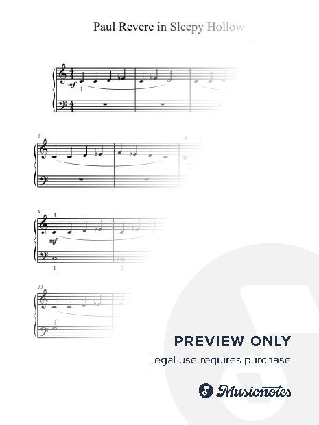 Paul Revere in Sleepy Hollow (Halloween Recital Piece for Late Beginners)