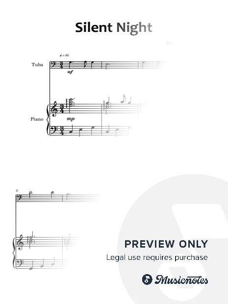 Silent Night | Easy Tuba and Piano