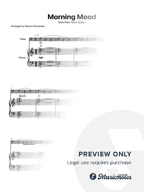 Morning Mood | TUBA and PIANO (with Chords)