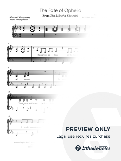 The Fate of Ophelia - Early Intermediate Piano