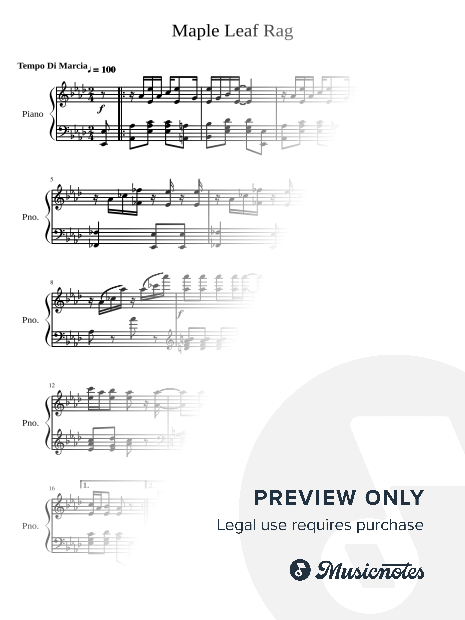 Maple Leaf Rag - Scott Joplin (intermediate - medium version)