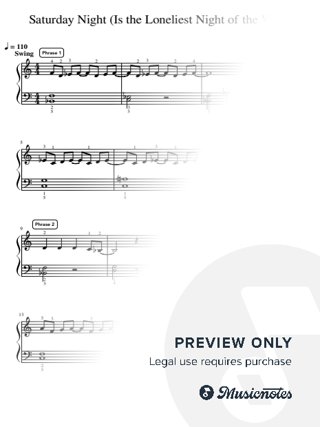 Saturday Night (Is The Loneliest Night Of The Week) - Intermediate