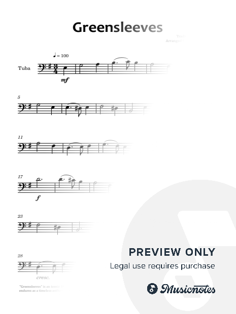Greensleeves | TUBA SOLO