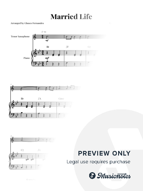 Married Life (From Disney/Pixar's UP) | TENOR SAXOPHONE and PIANO (with Chords)