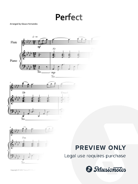 Perfect - Ed Sheeran | FLUTE and PIANO (High Version, with Chords)