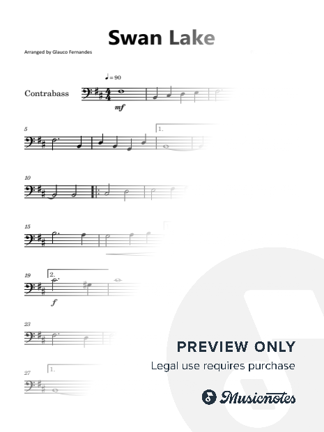 Swan Lake Theme - TCHAIKOVSKY | DOUBLE BASS SOLO (Easy)