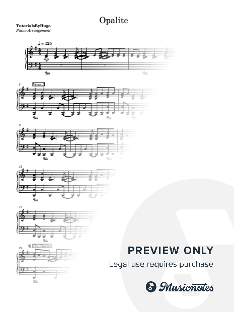 Opalite Sheet Music — Piano Solo
