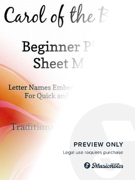 Carol of the Bells Beginner Piano Sheet Music